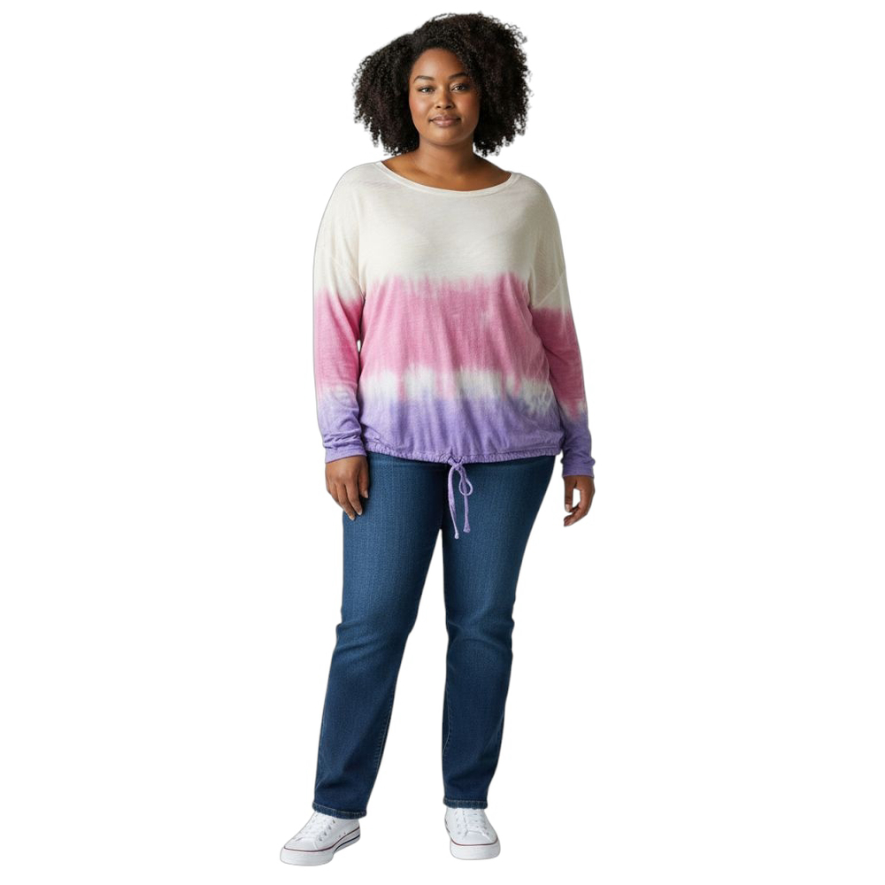 Torrid Classic Fit Tie-Dye Ombre Long Sleeve Top Size 2 (2X)